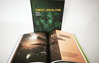 Nagy méretű keménytáblás, ragasztókötött könyv színes illusztrációkkal